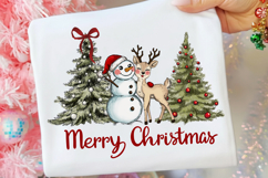 Merry Christmas Png, Christmas Snowman and Reindeer png Product Image 2