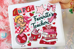 Cupid's Favorite Teacher Valentines png, Preppy Coquette Png Product Image 2