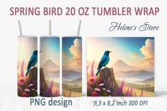 Spring bird tumbler wrap | Tumbler sublimation 20 oz Product Image 1