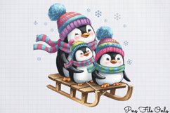 Winter Penguin Sublimation Clipart PNG Product Image 1