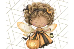 Halloween Fairy Clipart PNG, Spooky Cute Character Art Product Image 3