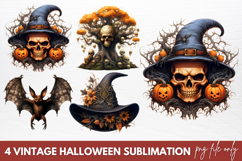 Vintage Halloween Sublimation Clipart Product Image 1