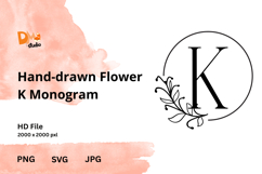 Hand-drawn Flower Monogram Product Image 1
