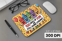 100 days of school Mouse Pad, Teacher PNG Sublimation Design Product Image 1