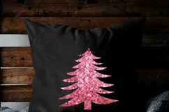 Merry Christmas Sequin Png for Shirt, Pink Christmas Tree Product Image 2