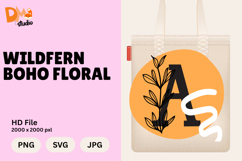Wildfern Boho Floral Monogram Product Image 1
