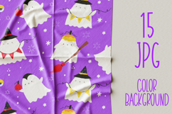 Cute Halloween Seamless Patterns Hand Drawn Ghosts Product Image 2