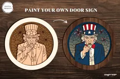 Uncle Sam Door Sign Laser Cut | 4th of July | SVG Product Image 2