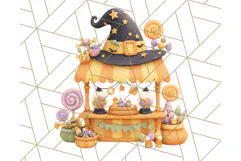Creepy Carnival Halloween Clipart PNG with Hayride Art Product Image 3