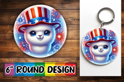 Joyful Round Coaster Sublimation, USA Animals Product Image 1
