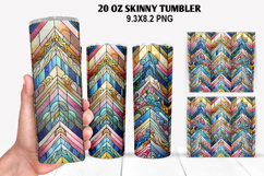 Skinny Tumbler 20oz Wrap Design, Stained Tumble PNG Design Product Image 1