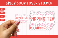 Printable Spicy Book Lover Sticker | Minding My Business Product Image 1