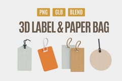 3D Label &amp; Paper Bag Icons Pack 01 Product Image 1