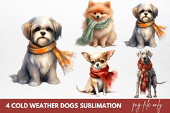 Christmas Cold Weather Dogs Sublimation Clipart Product Image 1