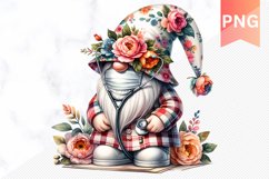 Floral Nurse Gnome Sublimation - Gnome Clipart Design Product Image 1