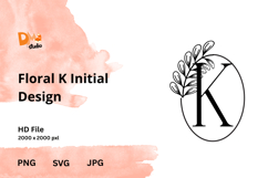 The Floral Initial Design Product Image 1
