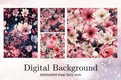 Flower Pattern Background Wallpaper Digital Paper_11 Product Image 1