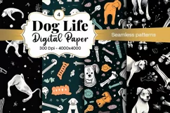 Dog Paw Digital Paper Seamless Scrapbook Paper Product Image 1
