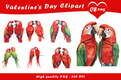 Valentine Love Parrots Clipart PNG Product Image 1