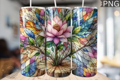 Watercolor Flower Wooden Stump Tumbler - High Quality 3Dpi Product Image 1