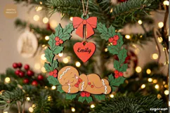 Sleeping Gingerbread Man Ornament Laser Cut | Glowforge Product Image 1
