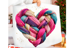 Glitter Crochet Yarn Valentine Heart Png Product Image 1
