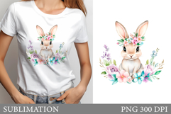 Cute Bunny Sublimation. Cute Bunny T-Shirt Design Product Image 1