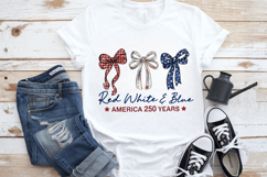 Red White &amp; Blue 250 Anniversary PNG T-Shirt|4th of July PNG Product Image 11