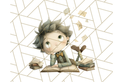Whimsical Library Clipart with Cozy Readers and Books Product Image 3