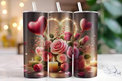 Flowers &amp; Hearts Valentine's Day Tumbler Wrap Sublimation Product Image 1