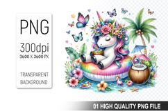Summer Animals Clipart PNG Bundle, Tropical Summer Animals Product Image 8