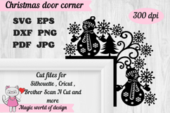 Christmas door corner svg, snowman Ornament Svg Product Image 1
