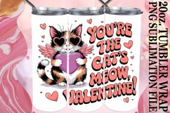 Magical Nights 20oz tumbler wrap, Valentines Cat Product Image 1