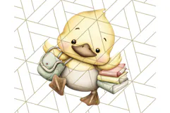 Cute Back to School Animals PNG Clipart with Books & Bags Product Image 3