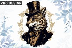 Victorian Wolf Sublimation PNG Design Product Image 1
