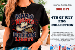 Rodeo Nights &amp; Freedom Lights PNG | Sublimation DTF Product Image 1