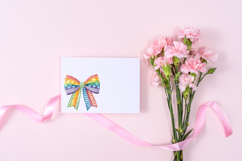 Geometric Rainbow Coquette Bow Clipart with Patterns Product Image 10
