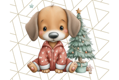 Christmas Pets in Pajamas Clipart PNG, Christmas Png Clipart Product Image 3
