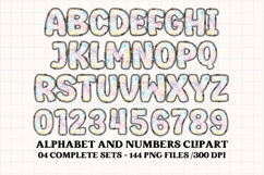 Unicorn Alphabet png clipart, unicorn letters doodle Product Image 5