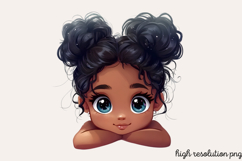 Peekaboo African Black Girl Clipart PNG Product Image 1