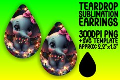 Playful Teardrop Earrings Template for Printing , Christmas Product Image 1
