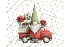 Vintage Truck Christmas Gnomes Clipart PNG, Cute Gnome Png Product Image 3