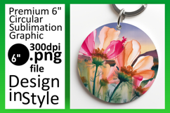 Dynamic Round Design Car Coaster PNG , Flowers Product Image 1