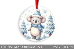 Cute Koala Christmas Ornament. Christmas Koala Sublimation Product Image 1