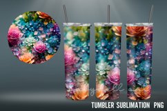 3D Tumbler wrap| Flowers Tumbler Sublimation 20 oz Product Image 4