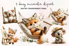 Daisy Animals Clipart PNG Product Image 1