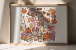 Retro Cozy Fall Clipart - Cute Pumpkin Sublimation Graphics Product Image 9