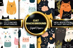 Cat Background Digital Papers Product Image 1
