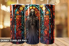 Stained Glass Halloween Tumbler 20 oz Skinny Tumbler Product Image 1