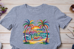Hand-Painted Summer Vibes Script with Rainbow Palms Product Image 4